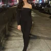 Off Shoulder Long Sleeve Overall - Image 3