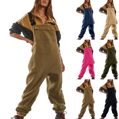Warm Winter Fleece Bib Overall - Image 2