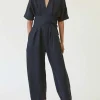 Straight Leg Belted Overalls