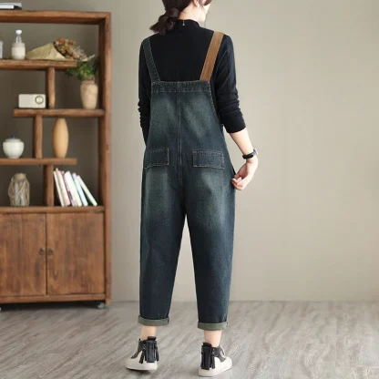 Wide Leg Denim Baggy Overalls - Image 2