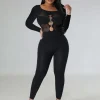 Black Hollow Out Overalls - Image 2