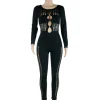 Black Hollow Out Overalls - Image 5